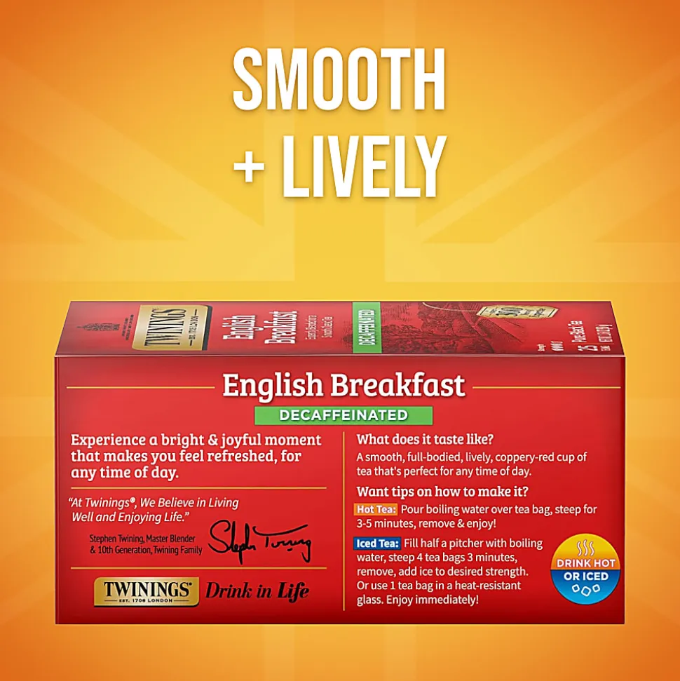 Twinings® English Breakfast Decaf Tea Bags, 25/Box
