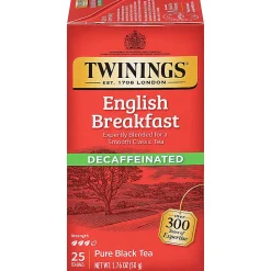 Twinings® English Breakfast Decaf Tea Bags, 25/Box