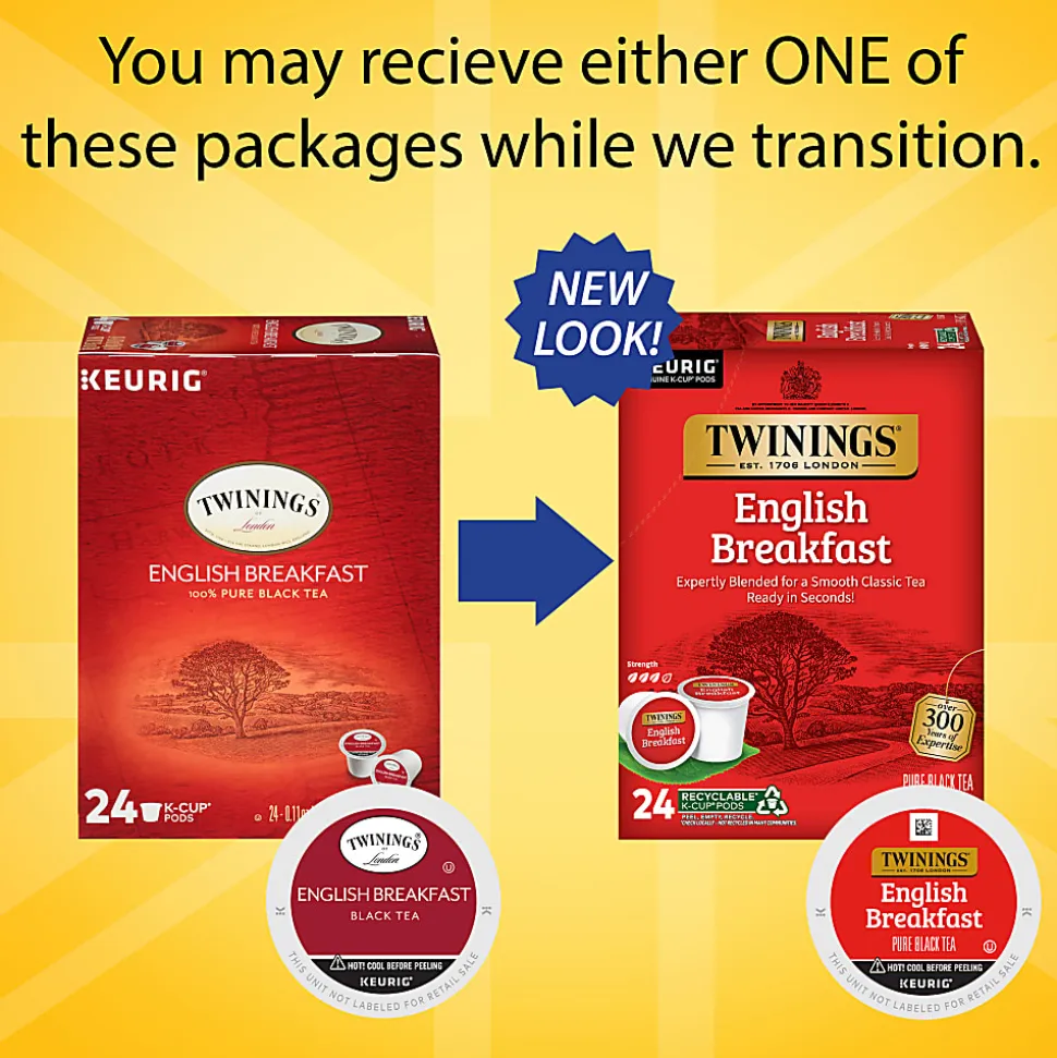 Twinings® English Breakfast Tea, Keurig® K-Cup® Pods, 24/Box