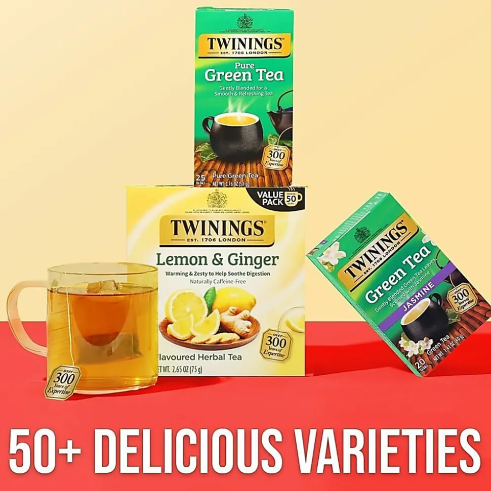 Twinings® Green Tea Bags, 2 Oz, 25/Box