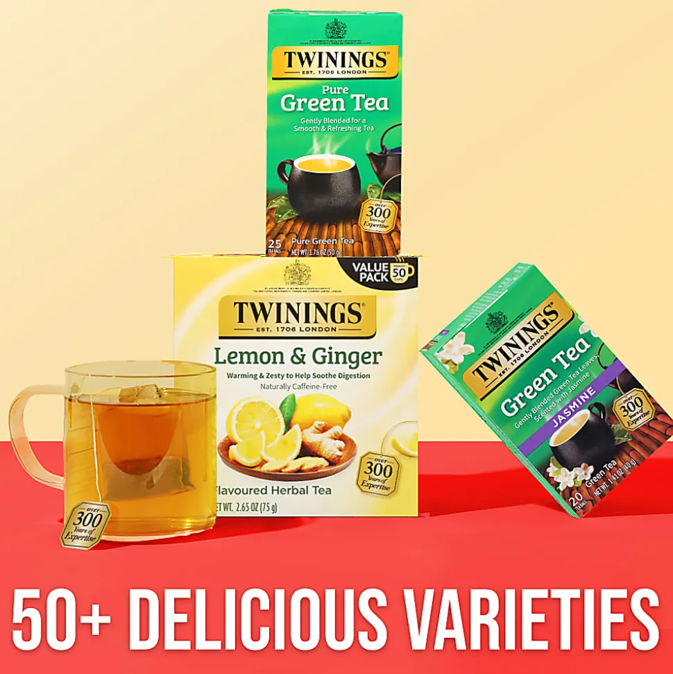 Twinings® Green Tea Bags, 2 Oz, 25/Box