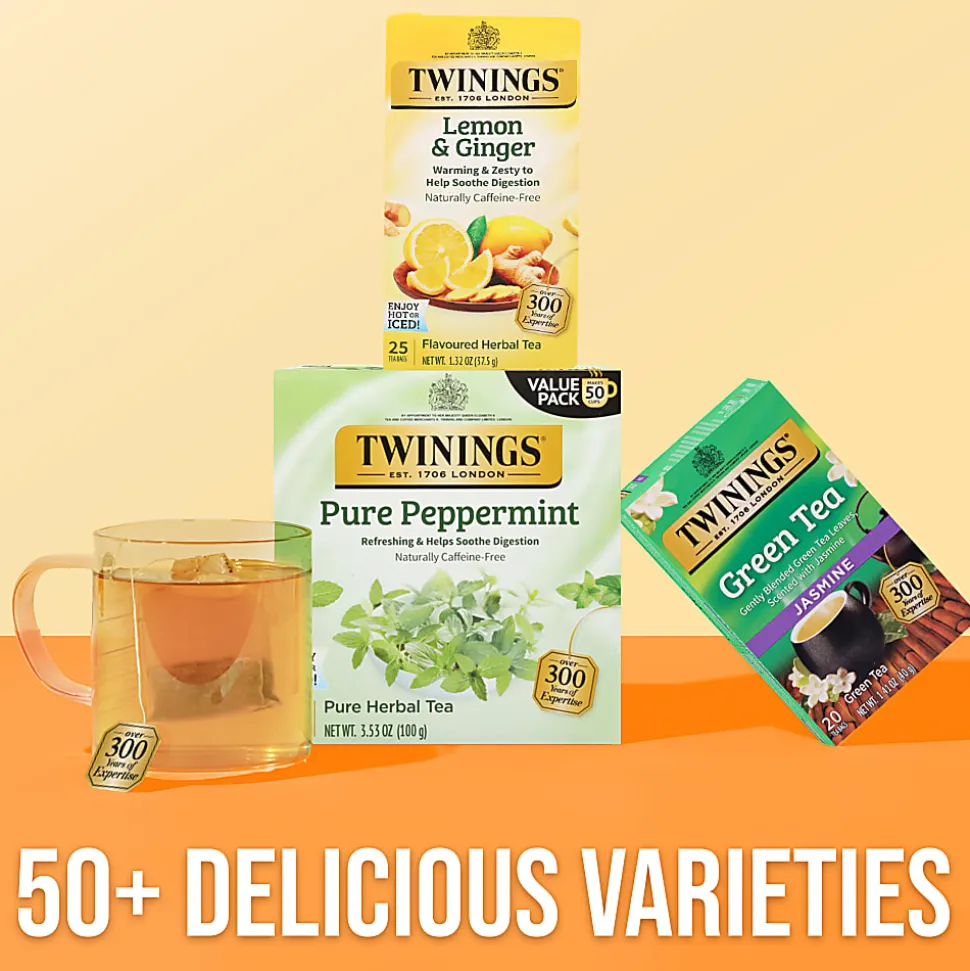 Twinings® Lemon & Ginger Herbal Tea Bags, 25/Box