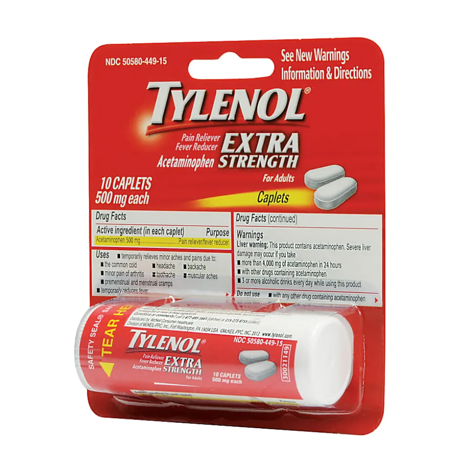 Tylenol Extra-Strength Blister Packs, Pack Of 10