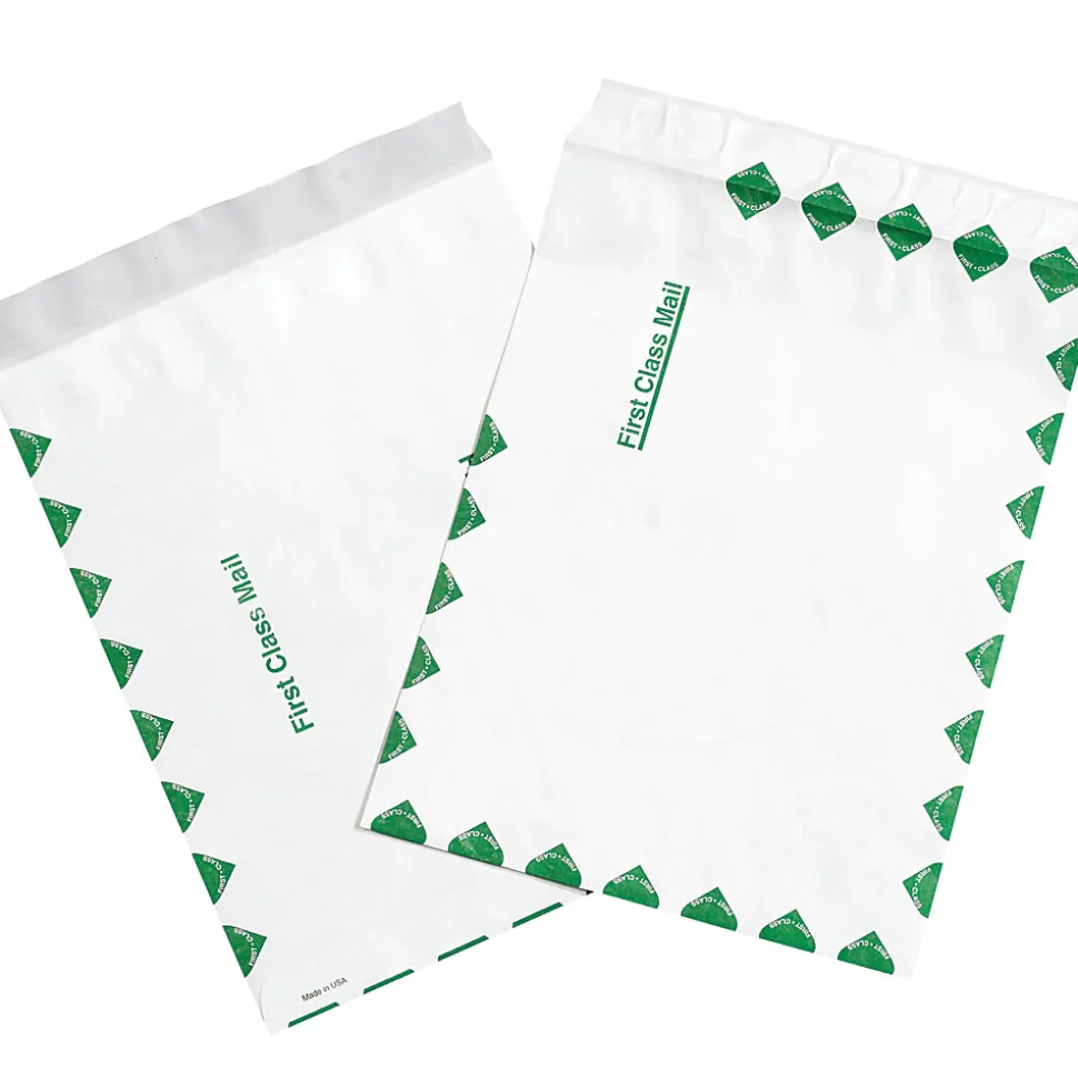 Tyvek® Envelopes, 9" x 12", End Opening, First-Class White, Pack Of 100