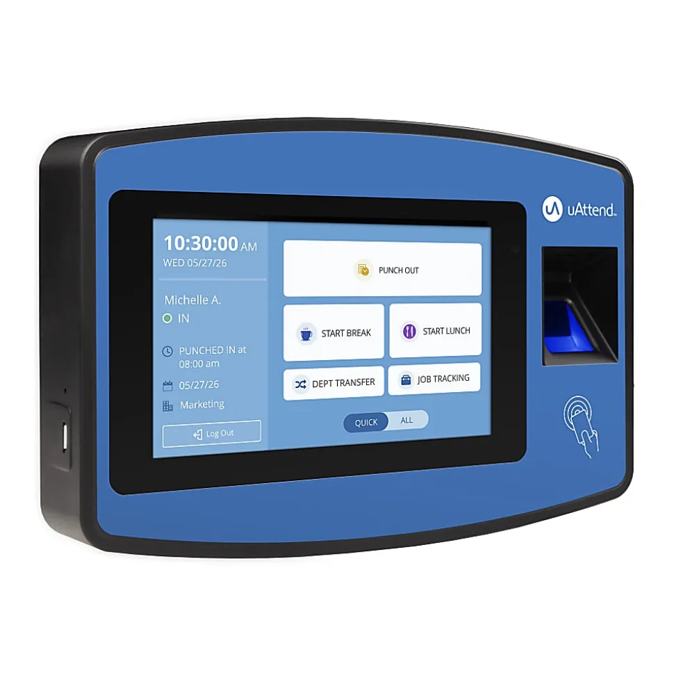 uAttend Biometric Fingerprint Touch NX2500 Tablet Time Clock With Fingerprint Scan