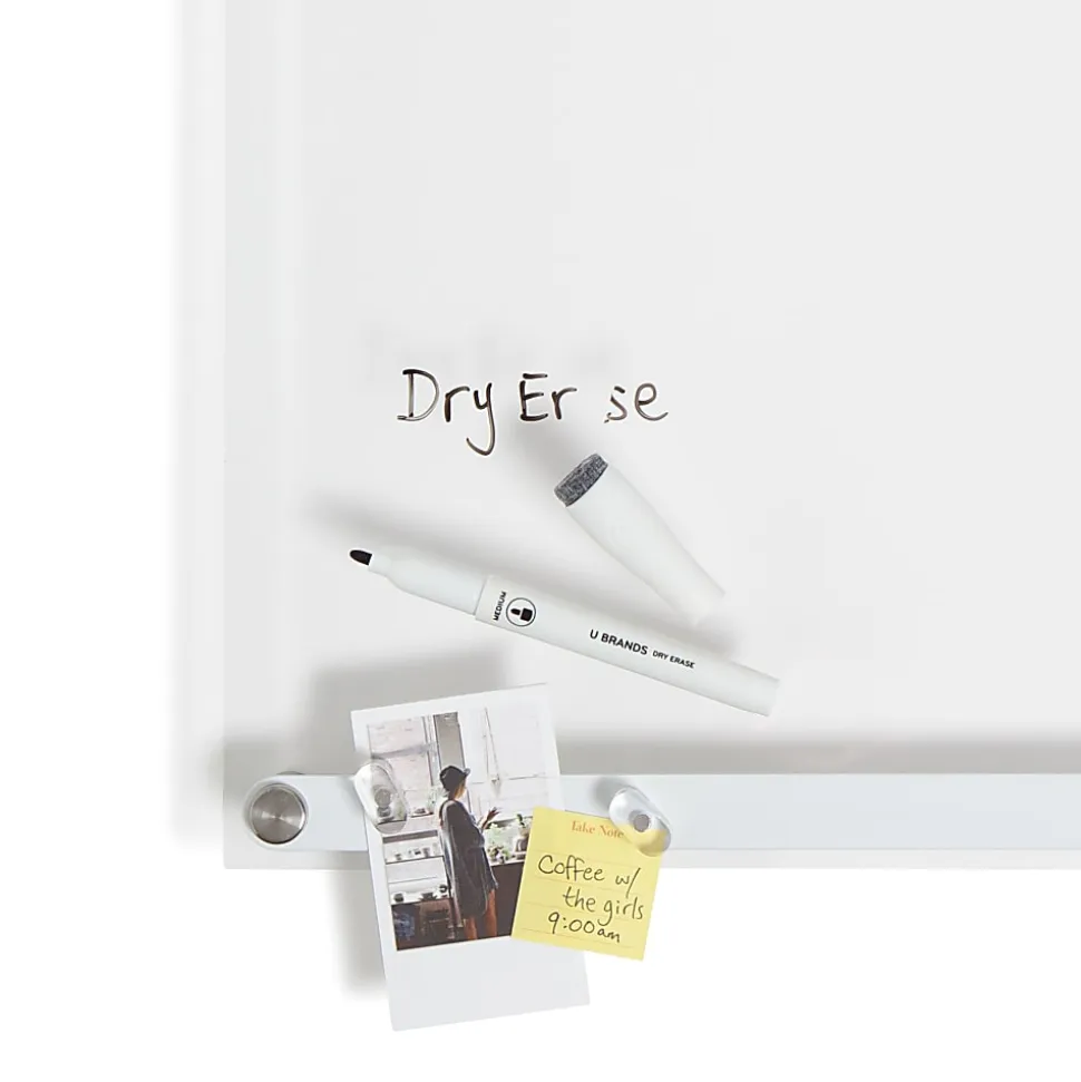 U Brands® Acrylic Dry-Erase Board With Magnetic Bulletin Bar, 16” x 16”, Clear