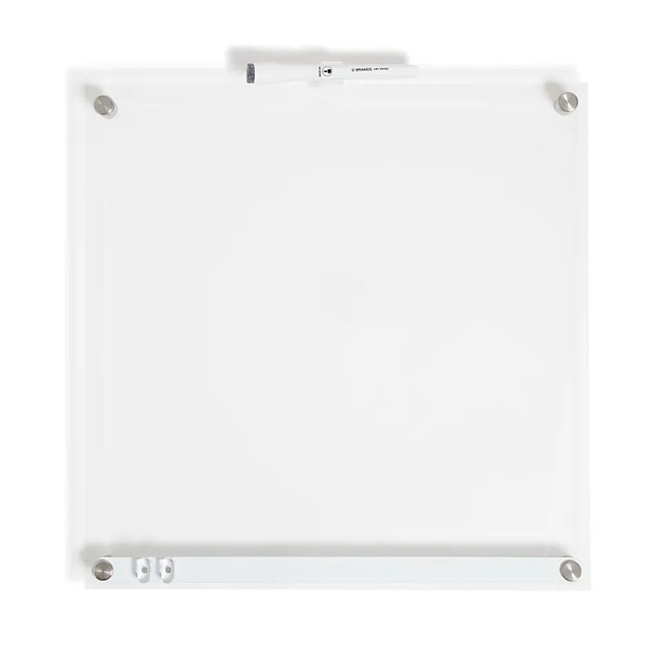 U Brands® Acrylic Dry-Erase Board With Magnetic Bulletin Bar, 16” x 16”, Clear