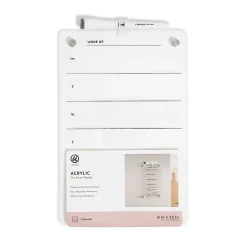 U Brands® Acrylic Magnetic Mount Dry-Erase Weekly Calendar Board, 8” x 12”, Clear