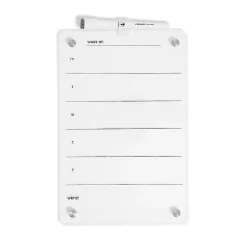 U Brands® Acrylic Magnetic Mount Dry-Erase Weekly Calendar Board, 8” x 12”, Clear