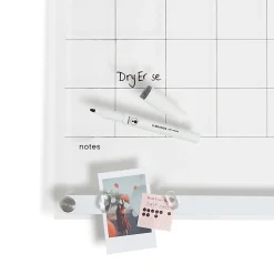 U Brands® Acrylic Monthly Calendar Dry-Erase Board With Magnetic Bulletin Bar, 16” x 16”, Clear