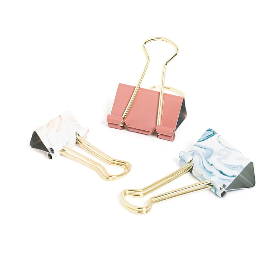 U Brands® Binder Clip Set, Assorted Sizes, Set in Stone, Set Of 24 Clips