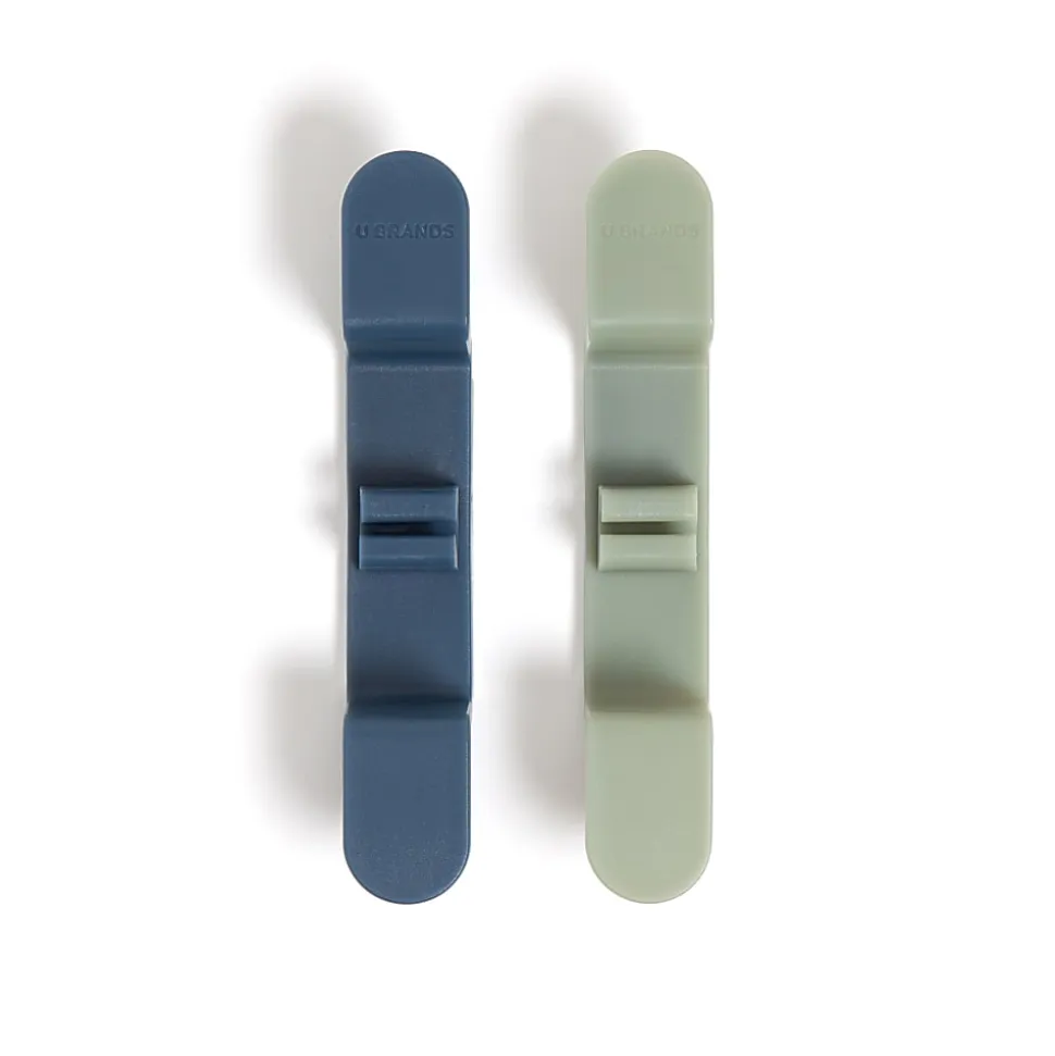 U Brands Cable Wrap Cord Organizer Hooks, Blue/Green, Set Of 2 Hooks