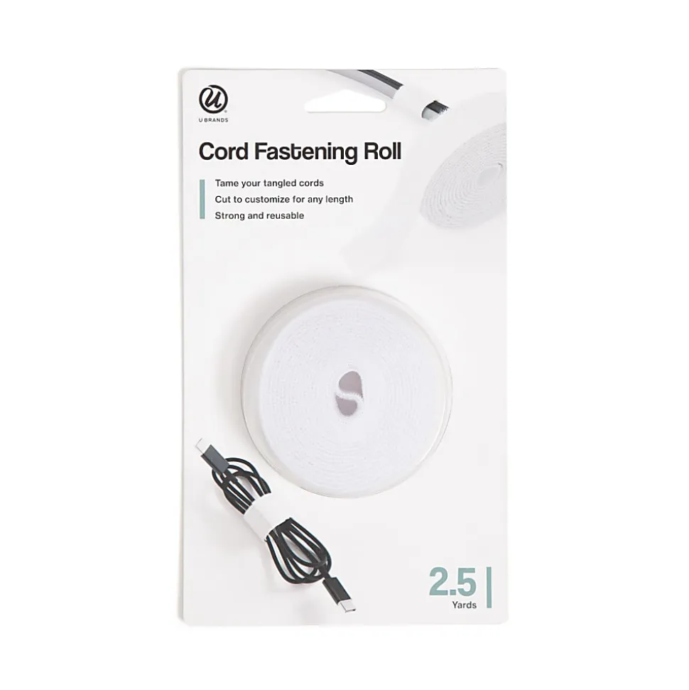 U Brands® Cord Fastening Roll Cable Organizer, White