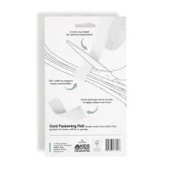 U Brands® Cord Fastening Roll Cable Organizer, White
