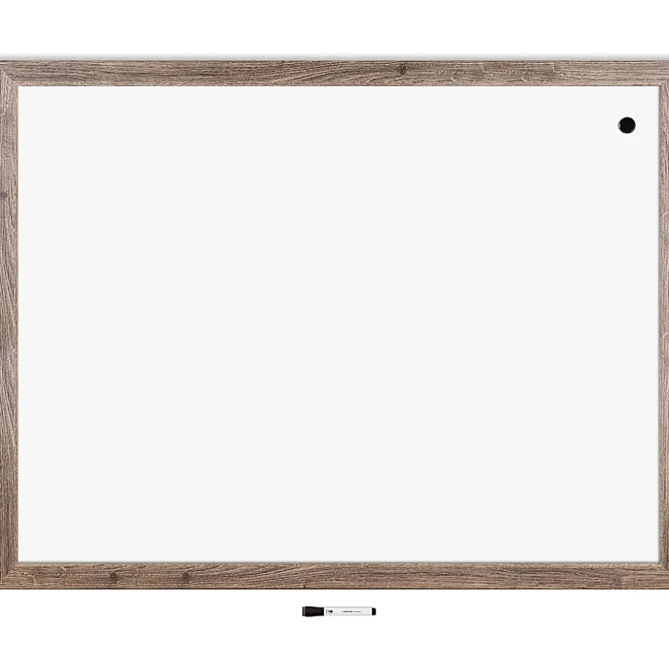 U Brands Decor Magnetic Dry-Erase Board, 48" X 36", Rustic Wood Frame, Actual Size 47" X 35" (4893U00-01)