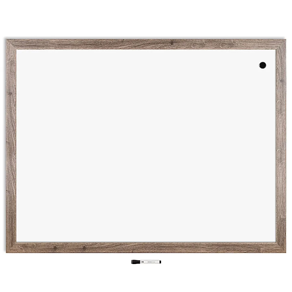 U Brands Decor Magnetic Dry-Erase Board, 48" X 36", Rustic Wood Frame, Actual Size 47" X 35" (4893U00-01)