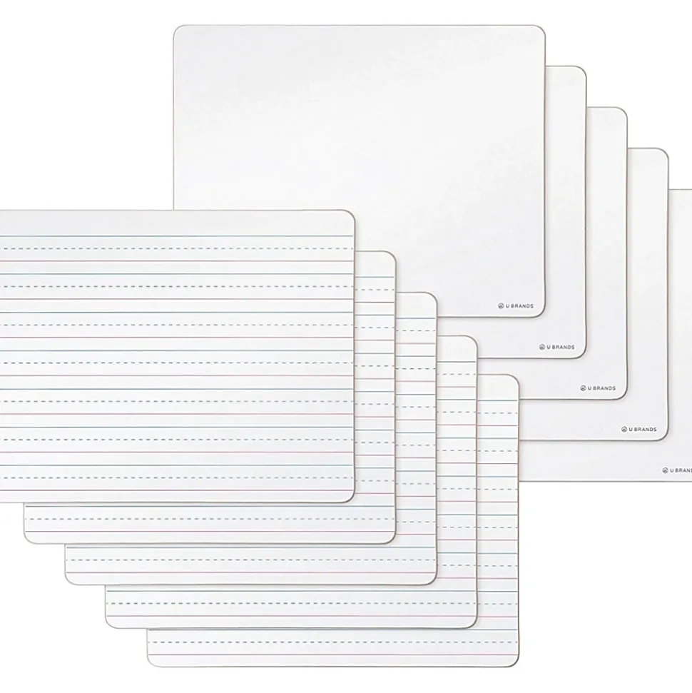 U Brands® Double Sided Dry-Erase Lap Boards, 12" X 9", 24 Pack (4863U00-01)