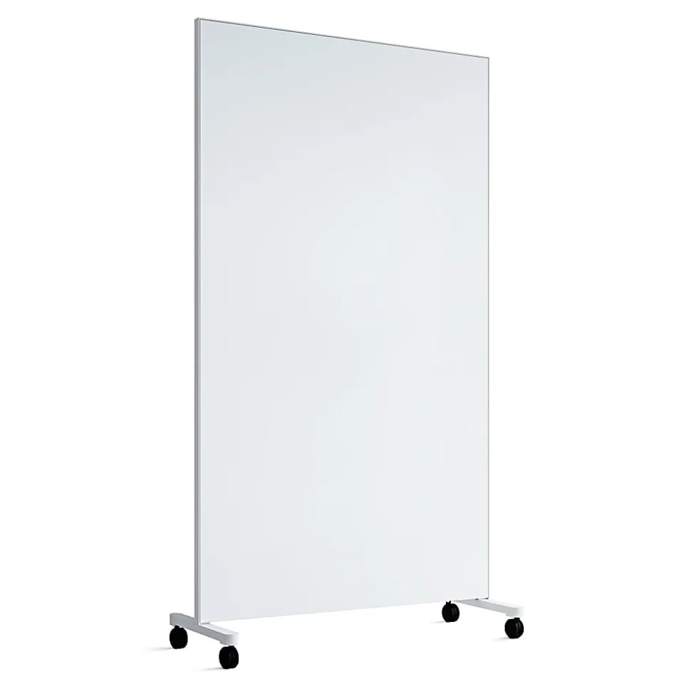 U Brands Double Sided Magnetic Glass Dry-Erase Mobile Floor Easel, 72" X 42, Actual Size 72" X 40" (4777U00-01)