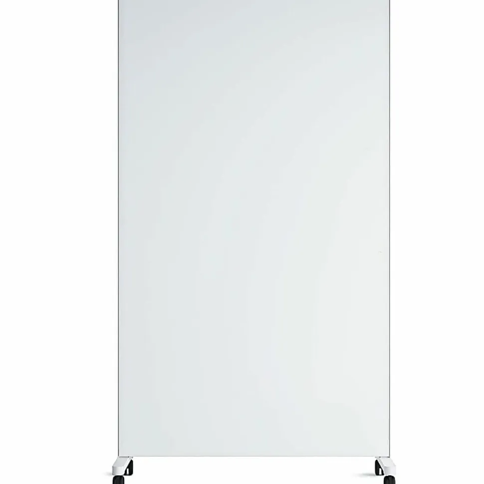 U Brands Double Sided Magnetic Glass Dry-Erase Mobile Floor Easel, 72" X 42, Actual Size 72" X 40" (4777U00-01)