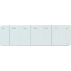 U Brands® Frameless Magnetic Cubical Dry-Erase Weekly Board, 20" x 5 1/2", Frosted White