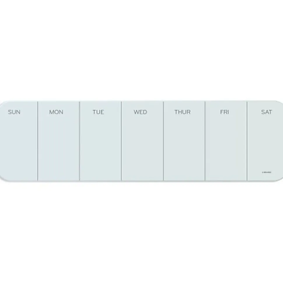 U Brands® Frameless Magnetic Cubical Dry-Erase Weekly Board, 20" x 5 1/2", Frosted White