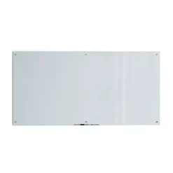 U Brands® Glass Non-Magnetic Dry-Erase Board, 72" X 36", White Frosted Surface, Frameless, Actual Size 70" X 35" (123U00-01)