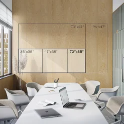 U Brands® Glass Non-Magnetic Dry-Erase Board, 72" X 36", White Frosted Surface, Frameless, Actual Size 70" X 35" (123U00-01)