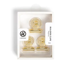U BrandsĀ® Magnetic Bulldog Clips, Gold, Set Of 3 Clips
