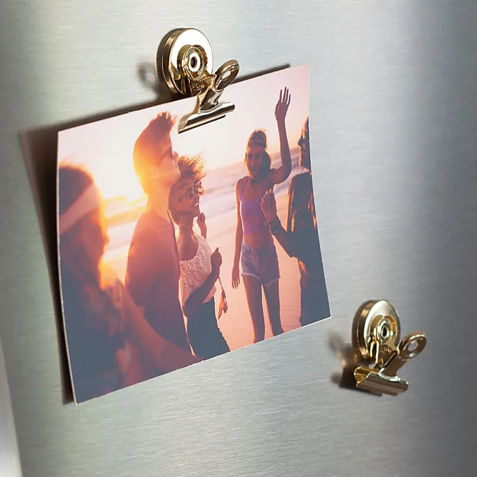 U Brands® Magnetic Bulldog Clips, Gold, Set Of 3 Clips