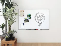 U Brands Magnetic Dry-Erase Board, 36" X 24", Silver Aluminum Frame, Actual Size 35" X 23" (071U00-01)