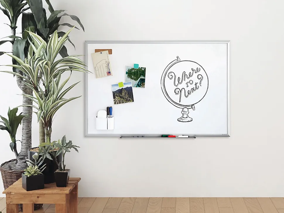 U Brands Magnetic Dry-Erase Board, 36" X 24", Silver Aluminum Frame, Actual Size 35" X 23" (071U00-01)