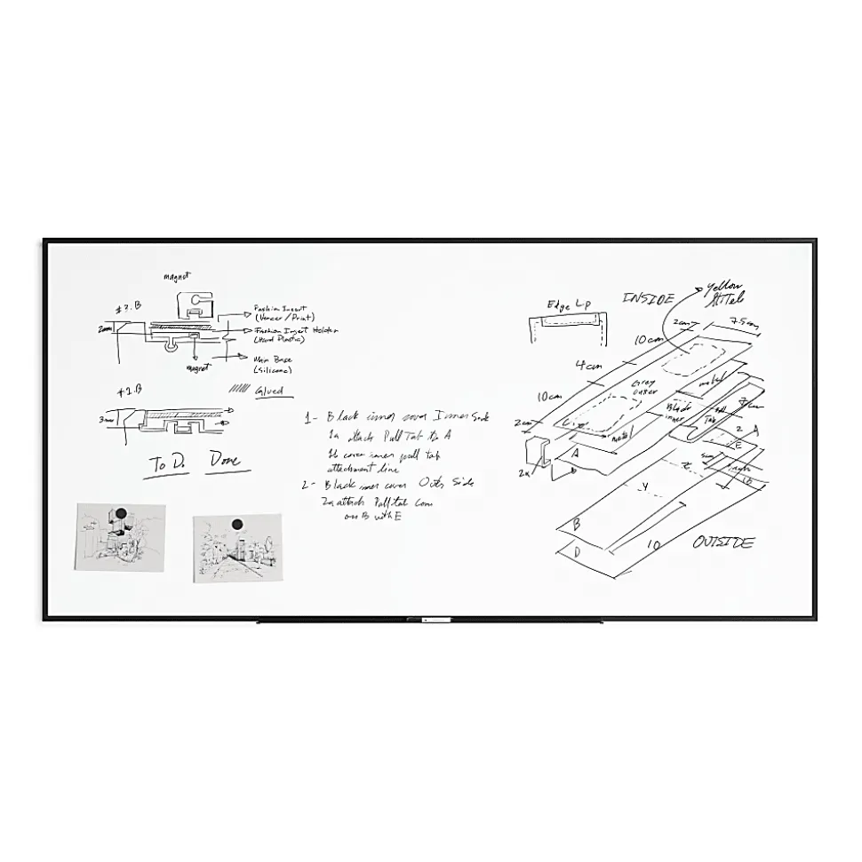 U Brands Magnetic Dry-Erase Board, 96" X 48", Black Aluminum Frame, Actual Size 95" X 47" (2898U00-01)