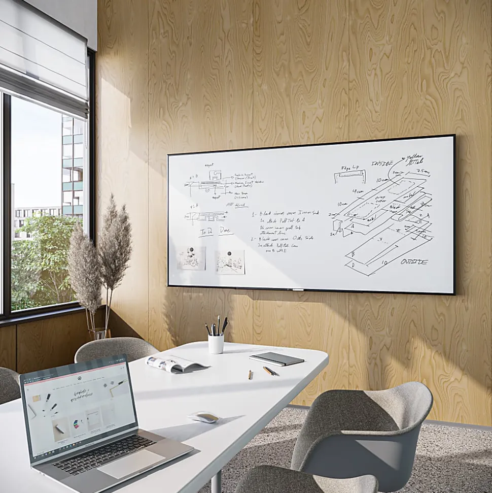 U Brands Magnetic Dry-Erase Board, 96" X 48", Black Aluminum Frame, Actual Size 95" X 47" (2898U00-01)