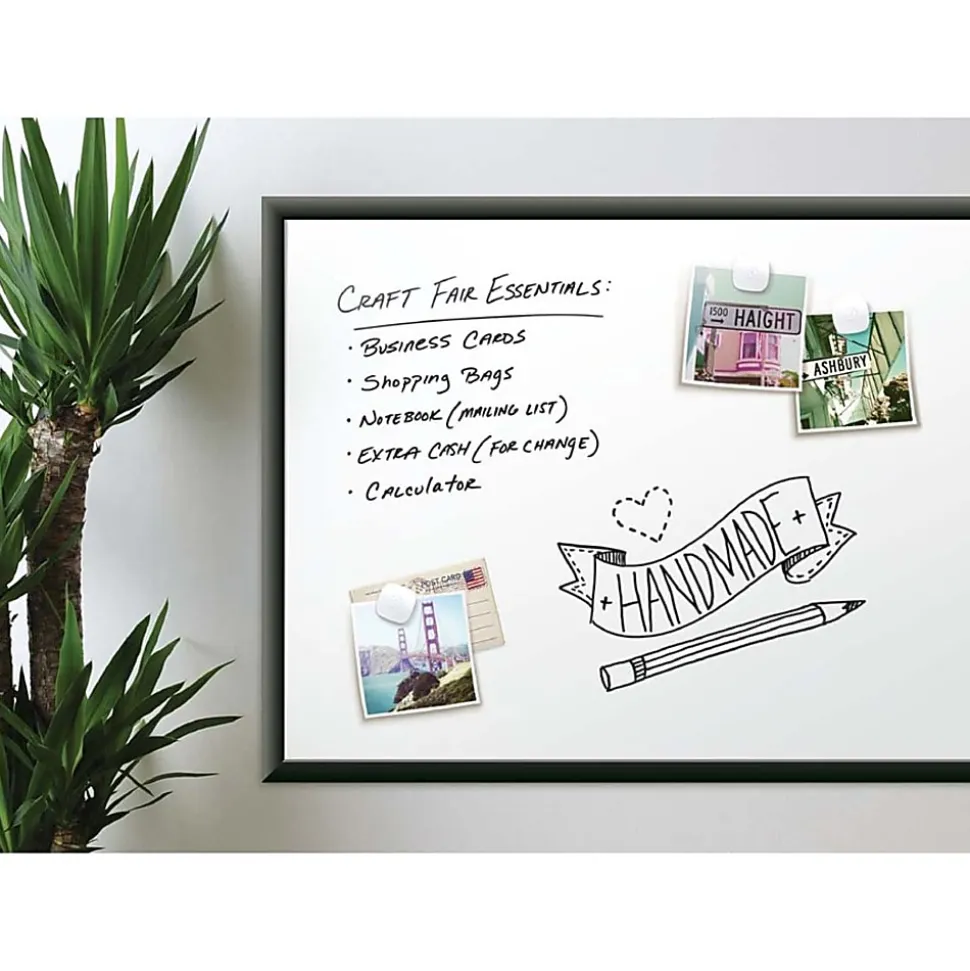 U Brands Magnetic Dry-Erase Board, 96" X 48", Black Aluminum Frame, Actual Size 95" X 47" (2898U00-01)