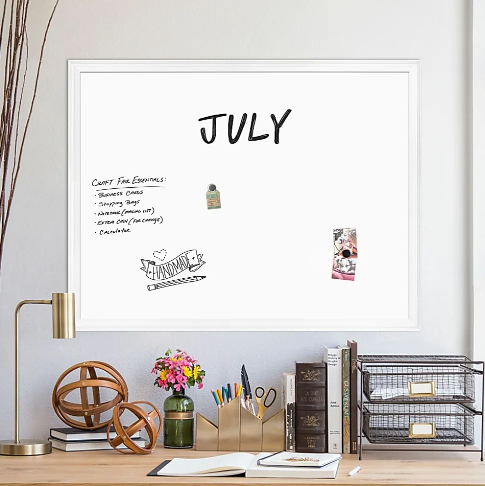 U Brands Magnetic Dry-Erase Board, 40" X 30", White Décor Frame (2915U00-01)