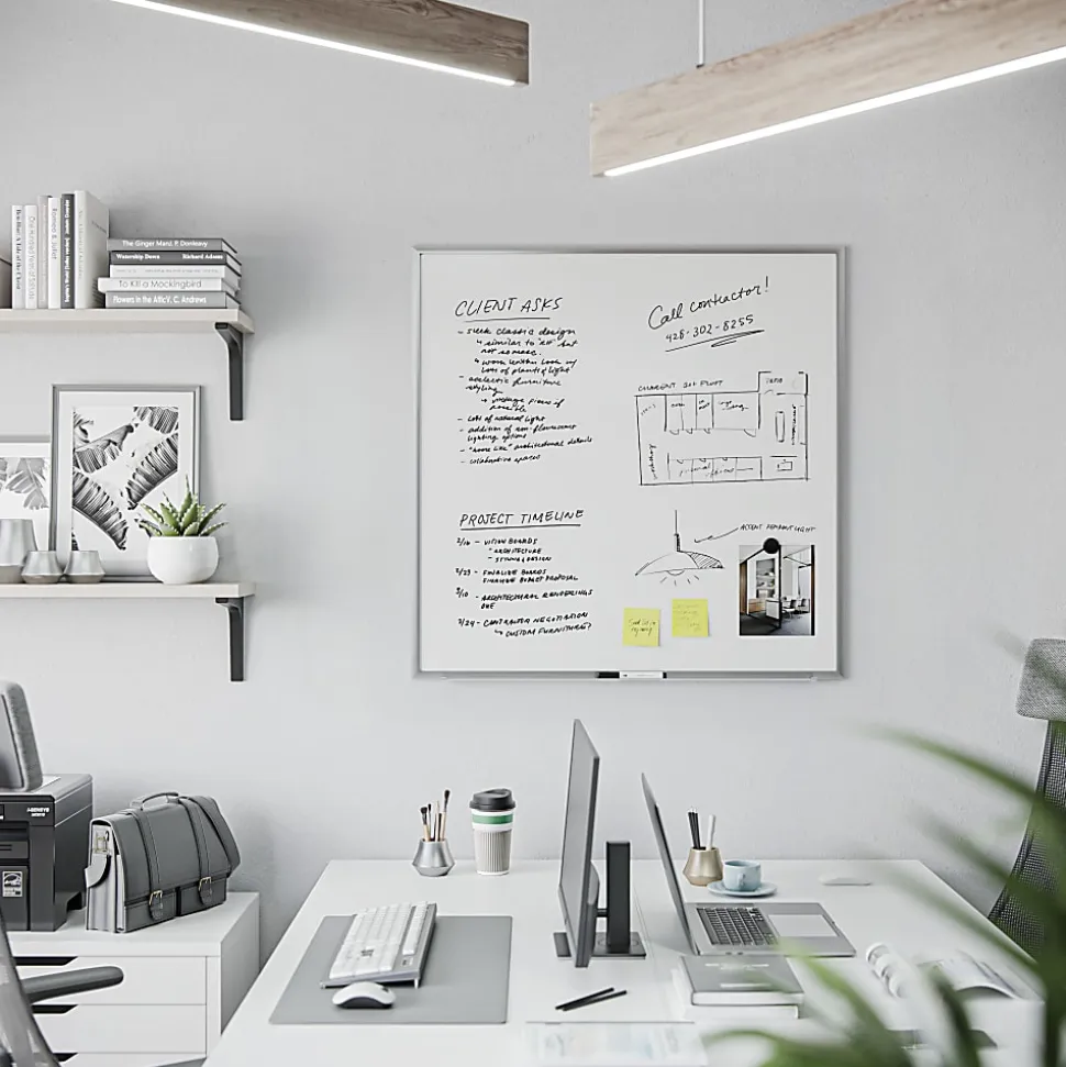 U Brands Magnetic Dry-Erase Board, 36" X 36", Silver Aluminum Frame, Actual Size 35" X 35" (2890U00-01)