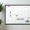 U Brands Magnetic Dry-Erase Monthly Calendar Board, 36" X 24", Black Aluminum Frame, Actual Size 35" X 23" (2899U00-01)