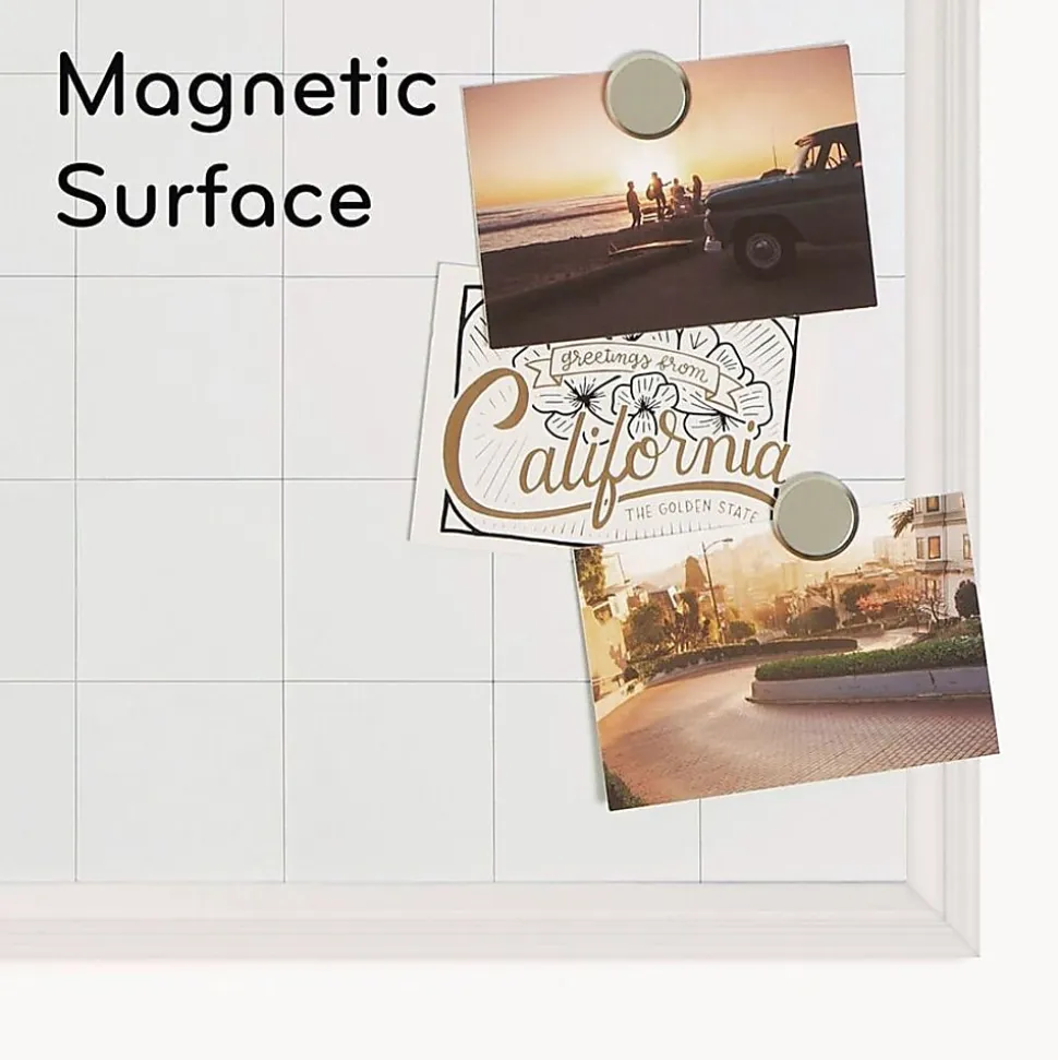 U Brands Magnetic Dry-Erase Monthly Calendar, 30" X 20", White Décor Frame (2075U00-01)