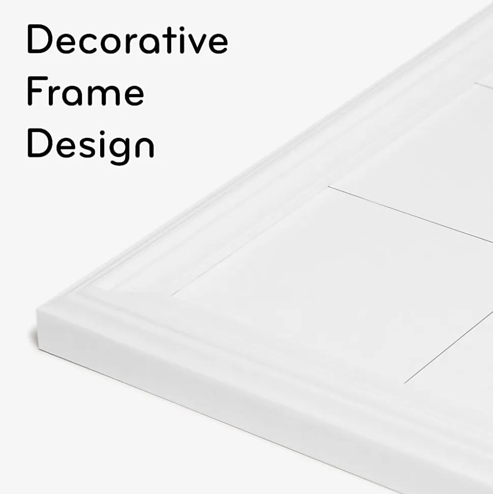 U Brands Magnetic Dry-Erase Monthly Calendar, 30" X 20", White Décor Frame (2075U00-01)