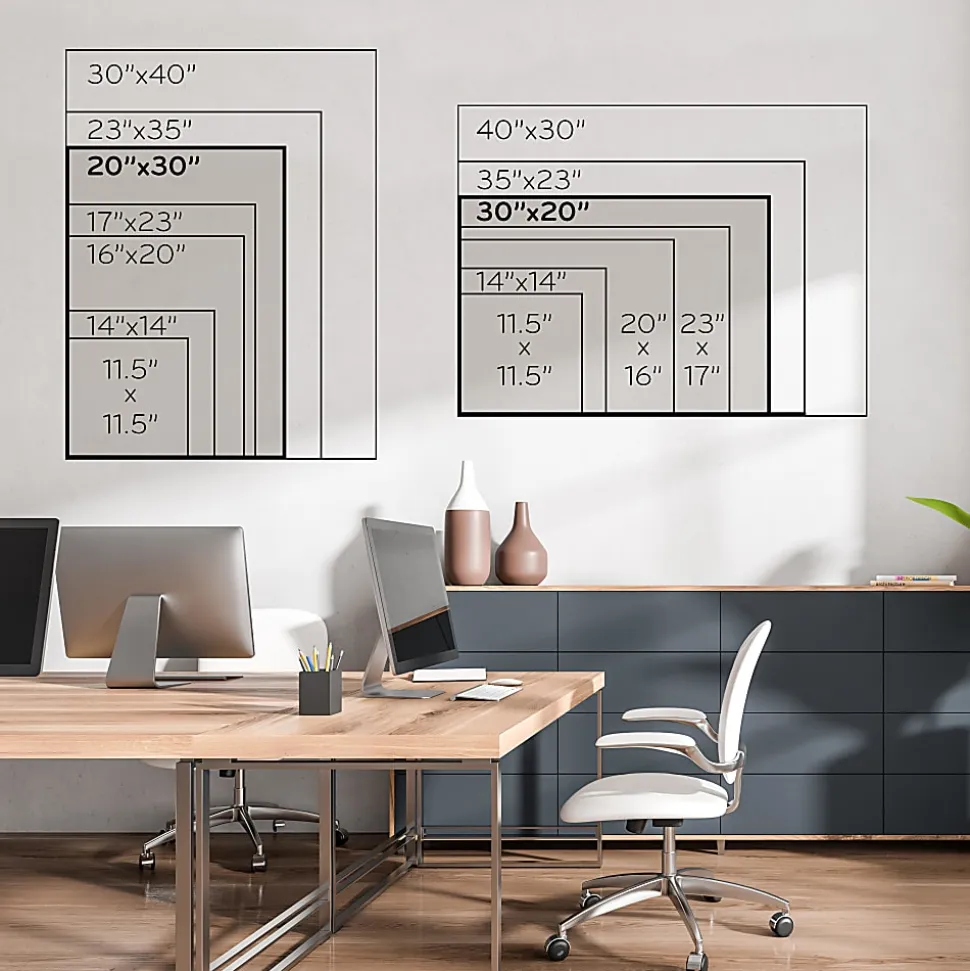 U Brands Magnetic Dry-Erase Monthly Calendar, 30" X 20", White Décor Frame (2075U00-01)