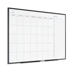 U Brands Magnetic Dry-Erase Monthly Calendar Board, 48" X 36", Black Aluminum Frame, Actual Size 47" X 35" (2900U00-01)