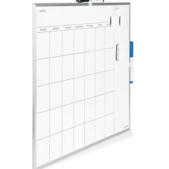 U BrandsĀ® Magnetic Dry-Erase White Calendar Whiteboard, 16" x 20", Aluminum Frame With Silver Finish