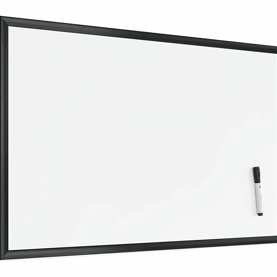U Brands Magnetic Dry-Erase Whiteboard, 23" x 35", Black Wood Frame