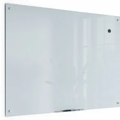 U Brands® Magnetic Glass Dry-Erase Board, 48" X 36", White Frosted Surface, Frameless, Actual Size 47" X 35" (2299U00-01)