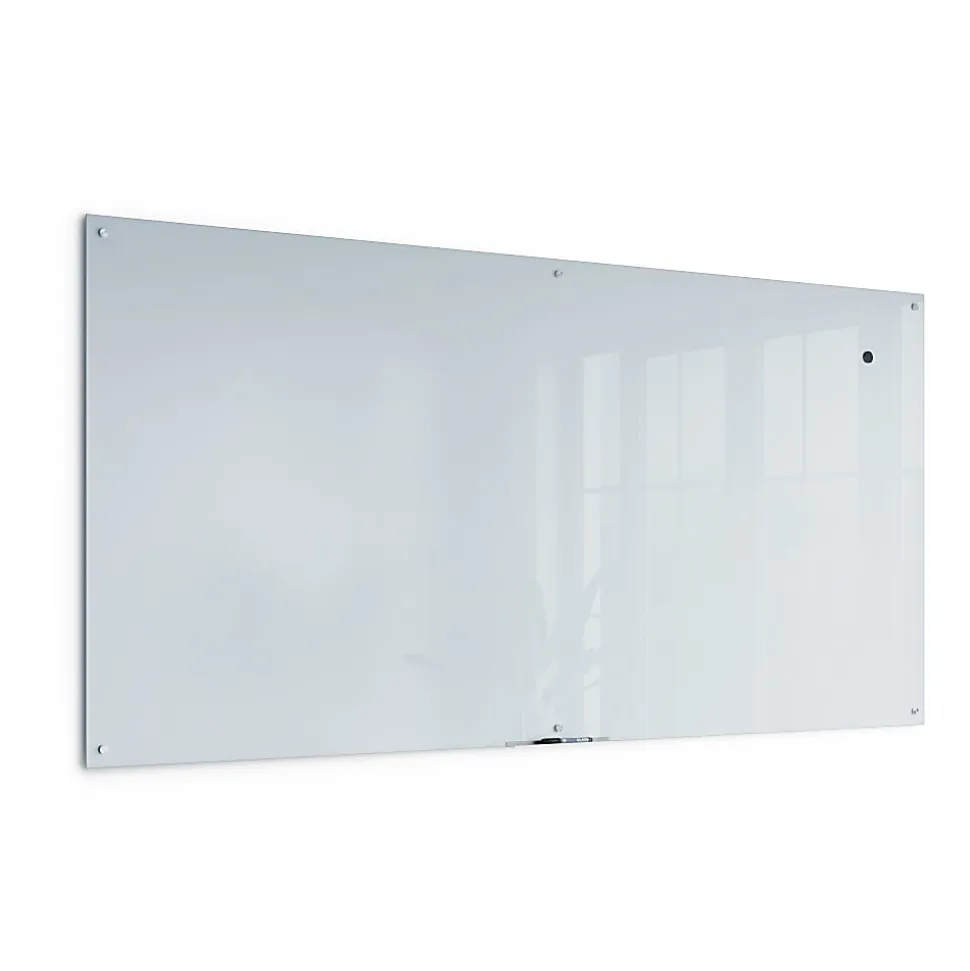 U Brands® Magnetic Glass Dry-Erase Board, 96" X 48", White Frosted Surface, Frameless, Actual Size 95" X 47" (4148U00-01)