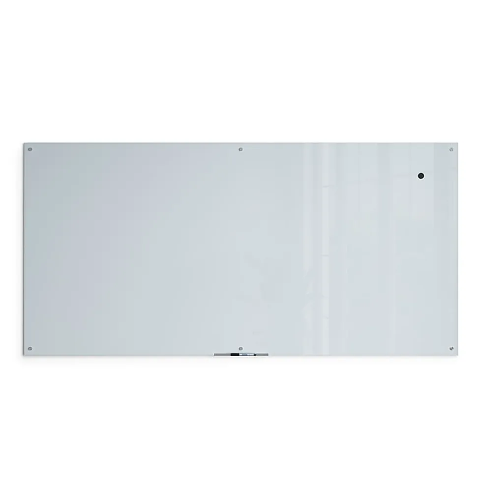 U Brands® Magnetic Glass Dry-Erase Board, 96" X 48", White Frosted Surface, Frameless, Actual Size 95" X 47" (4148U00-01)