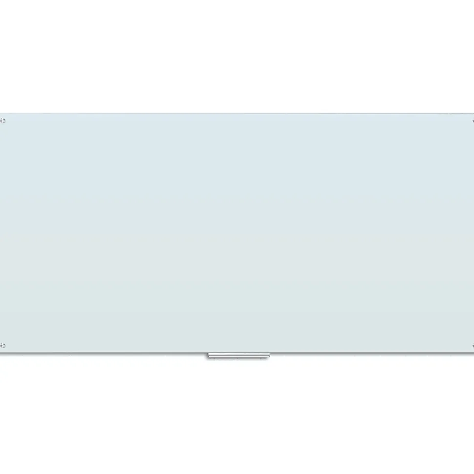 U Brands® Magnetic Glass Dry-Erase Board, 96" X 48", White Frosted Surface, Frameless, Actual Size 95" X 47" (4148U00-01)