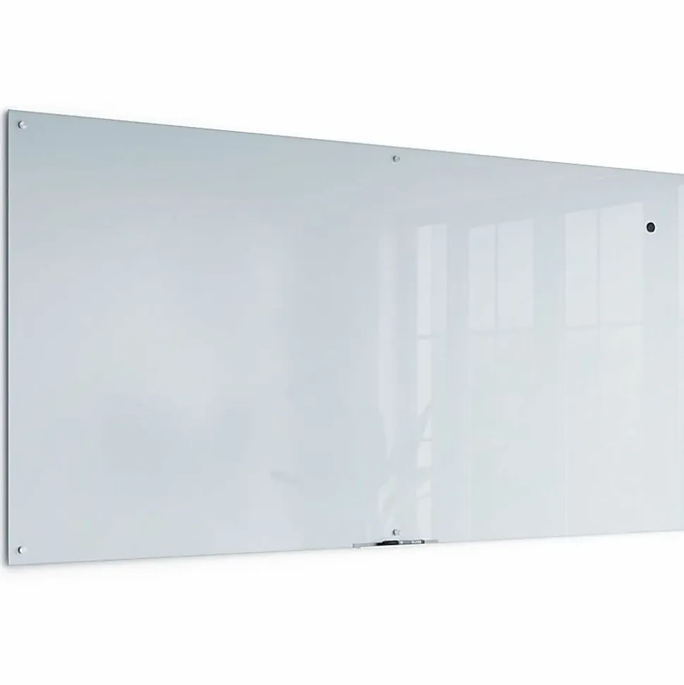 U Brands® Magnetic Glass Dry-Erase Board, 96" X 48", White Frosted Surface, Frameless, Actual Size 95" X 47" (4148U00-01)