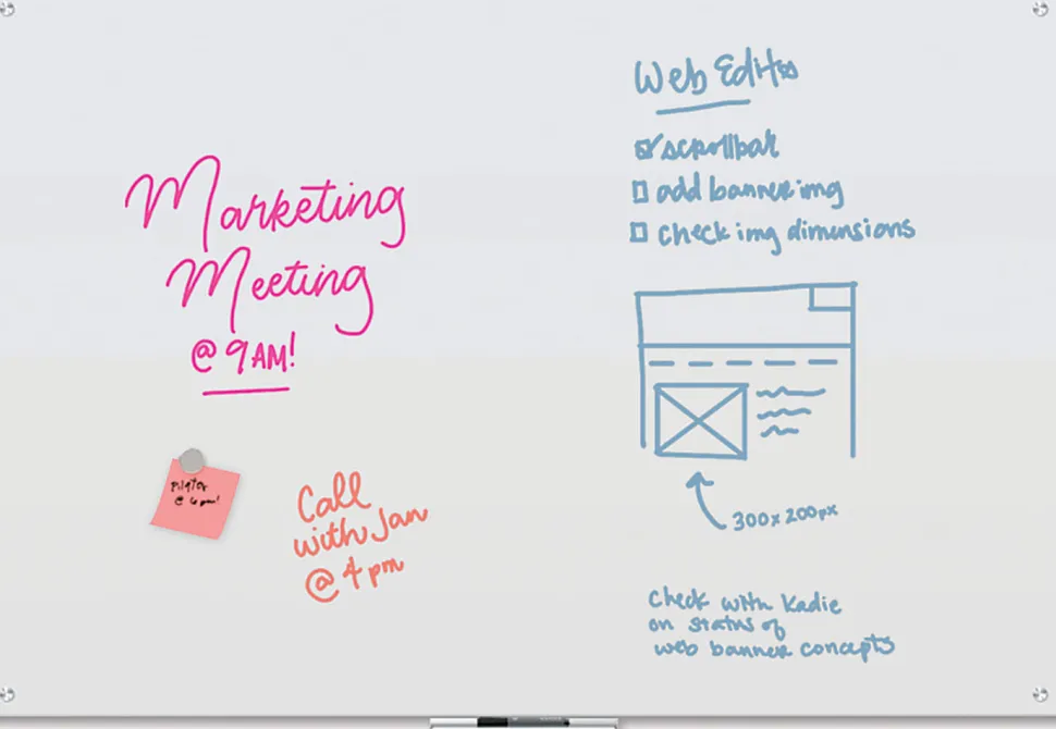 U Brands® Magnetic Glass Dry-Erase Board, 72" X 48", White Frosted Surface, Frameless, Actual Size 70" X 47" (2301U00-01)