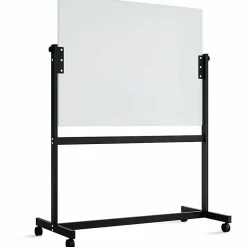 U Brands Magnetic Glass Dry-Erase Board Rolling Easel, 48